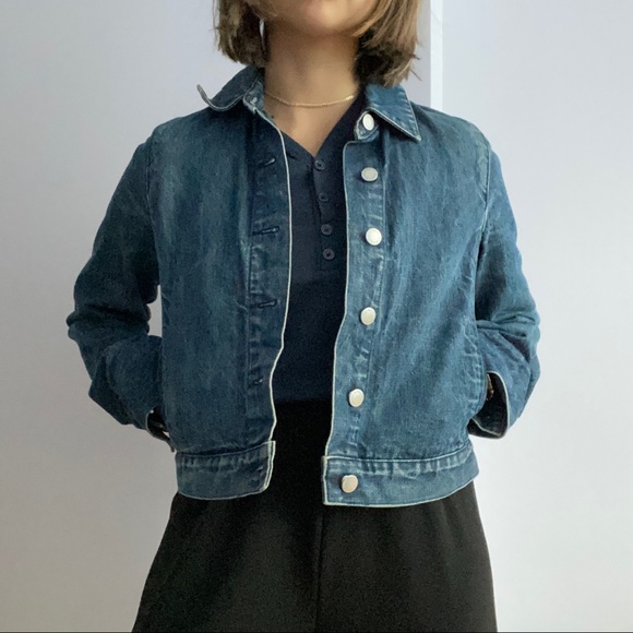 Banana Republic Biker Style Denim Jacket - Picture 1 of 6